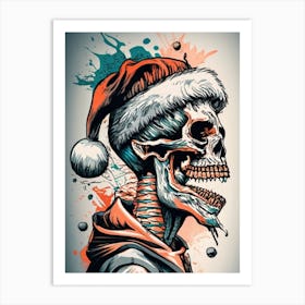 Santa Claus Skull Art Print