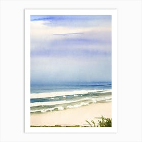 Atlantic City Beach, New Jersey Watercolour Art Print