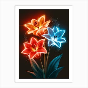 Glowing Lilies Art Print