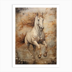 A Horse Painting In The Style Of Fresco Painting 4 Art Print