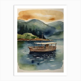 Boat On The Lake Art Print