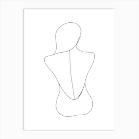 Back View Of A Woman.Scandinavian wall art Art Print