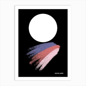 A work of art. The moon. The colorful zigzag lines. It adds a touch of high-level art to the place. It creates psychological comfort. Reassurance in the soul.6 Art Print