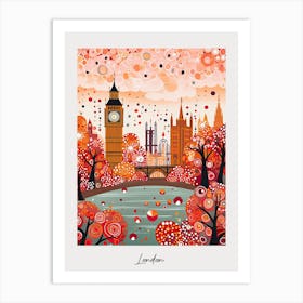 Poster Of London, Illustration In The Style Of Pop Art 3 Art Print