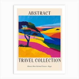 Abstract Travel Collection Poster Maasai Mara National Reserve Kenya 2 Art Print