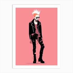 Punk Fusion in Pastel Pink Art Print