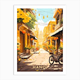 Vietnam Hanoi Retro Travel Art Print