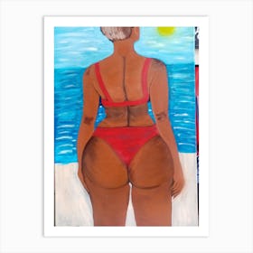 A girl in a bikini Art Print