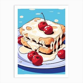 Cherry Drizzle Iced Cake Art Print