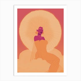 Sunshine Goddess Peach Art Print