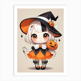 Cute Halloween Witch 6 Art Print