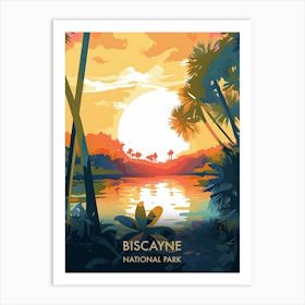 Biscayne National Park Travel Poster Illustration Style 2 Art Print