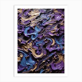 Purple And Gold Swirls Art Print