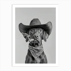 Vizsla Cowboy Art Print