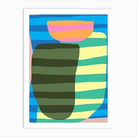 Abstract Stripe Minimal Collage 13 Art Print