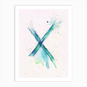 X  Letter, Alphabet Minimalist Watercolour 8 Art Print