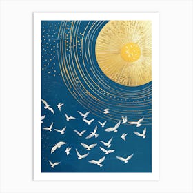 Sun And Birds Art Print