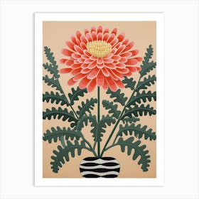 Flower Motif Painting Chrysanthemum 1 Art Print