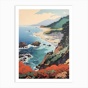 Shiretoko Peninsula In Hokkaido, Ukiyo E Drawing 2 Art Print