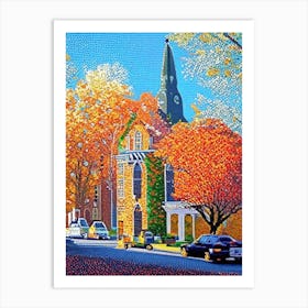 Stamford, City Us  Pointillism Art Print