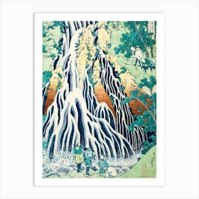 Katsushika Hokusai Ukiyo-e Waterfall In The Mountains Art Print