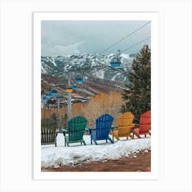 Chairlifts In Colorado Art Print