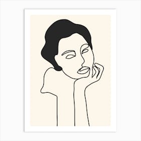 Drawing Female Face Portrait III Art Print