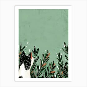 Cat In The Greenery Art Print