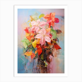 Abstract Flower Painting Poinsettia 1 Art Print