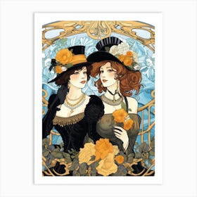Titanic Ladies Art Deco Illustration 1 Art Print