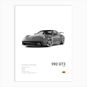 Porsche 911 Gt3 992 Art Print