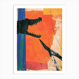 Crocodile 3 Cut Out Collage Art Print