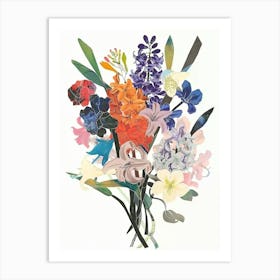 Hyacinth 1 Collage Flower Bouquet Art Print