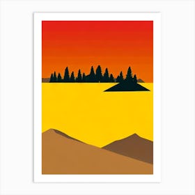 Yellowstone National Park United States Of America Retro Two Tone Art Print
