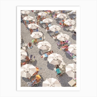 Amalfi Beach Umbrellas Art Print