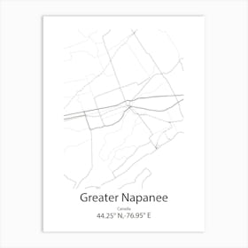 Greater Napanee,Canada Minimalist Map Art Print