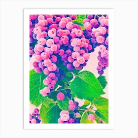 Boysenberry Risograph Retro Poster Fruit Art Print