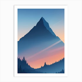 Misty Mountains Vertical Composition In Blue Tone 53 Art Print