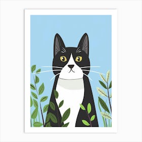 Black And White Cat 11 Art Print