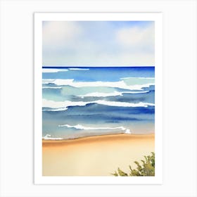 Nobby'S Beach, Australia Watercolour Art Print