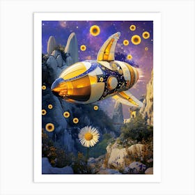 Spaceship In The Sky Art Print