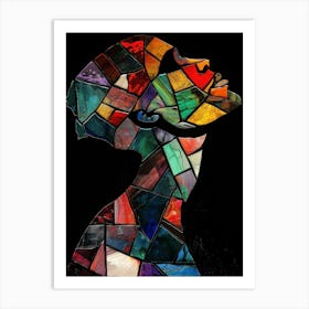 Stained Glass Portrait Of A Woman 1 Art Print