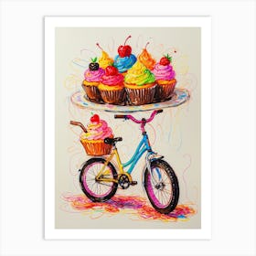 Cupcakes On A Bicycle Art Print