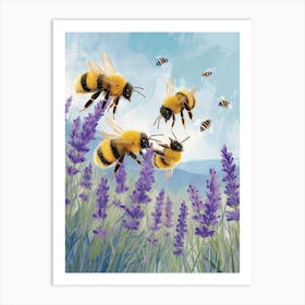 Andrena Bee Storybook Illustration 19 Art Print