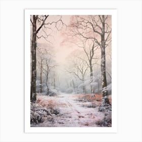 Dreamy Winter Painting The New Forest England 2 Art Print