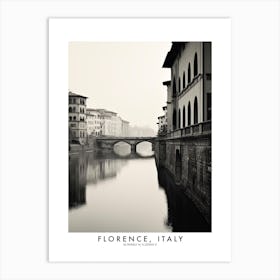 Poster Of Florence, Italy, Black And White Analogue Photograph 2 Art Print