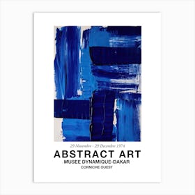 Blue Brush Strokes Abstract 4 Exhibition Poster Art Print