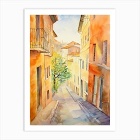 Perugia, Italy Watercolour Streets 3 Art Print