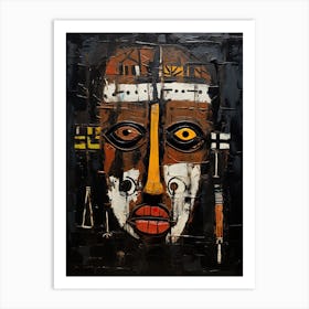 Essence Of Echoes; Tribal Mask Artistry Art Print