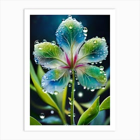 Flower With Water Droplets 4 Art Print